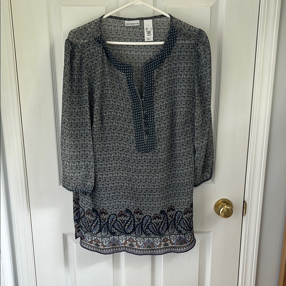 Liz Claiborne Geometric Print Blouse